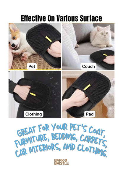 Bark & Bristle™ | Pet Hair Remover Glove — Reusable, Electrostatic Grooming Mitt for Cats & Dogs — Massage, Deshedding & Furniture Fur Control