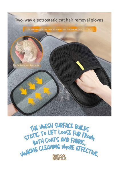Bark & Bristle™ | Pet Hair Remover Glove — Reusable, Electrostatic Grooming Mitt for Cats & Dogs — Massage, Deshedding & Furniture Fur Control