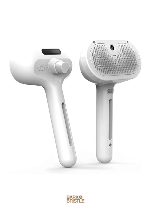 Bark & Bristle™ | Anti-Static Pet Grooming Brush – Self-Cleaning Deshedding Tool for Cats & Dogs | Soft Massage Bristles, Loose Fur Removal, Tangle Control & Smooth Coat Finish