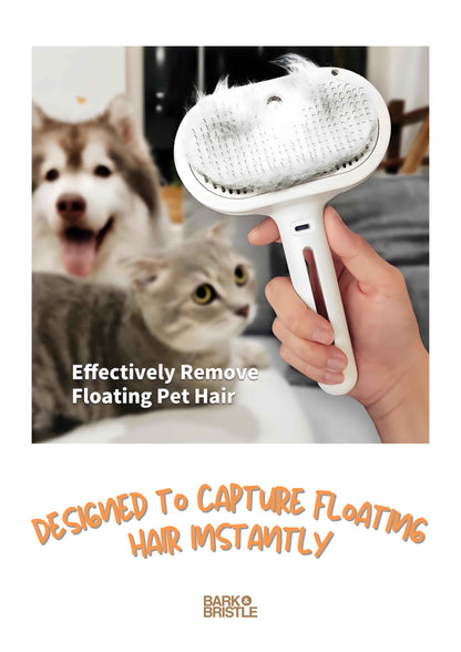Bark & Bristle™ | Anti-Static Pet Grooming Brush – Self-Cleaning Deshedding Tool for Cats & Dogs | Soft Massage Bristles, Loose Fur Removal, Tangle Control & Smooth Coat Finish
